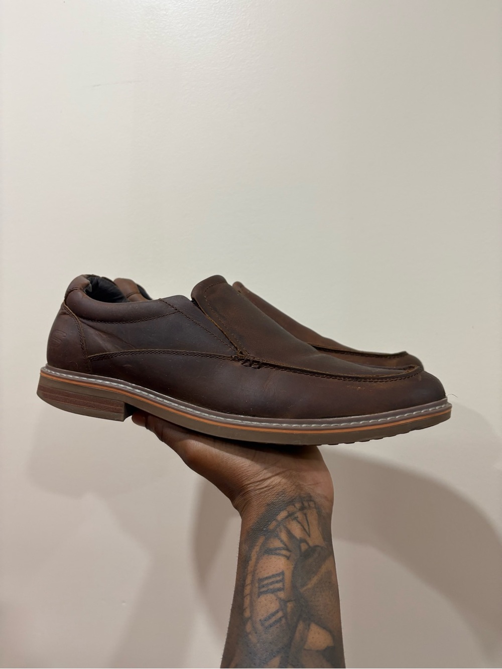 Classic Skechers Leather Slip-On Leather Dress Shoe